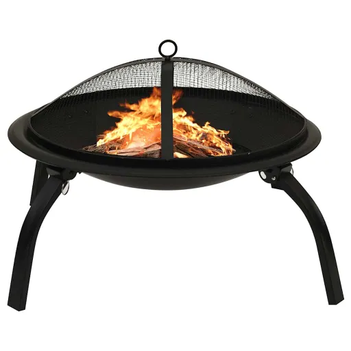 Brasero y Barbacoa 2 en 1 Con Atizador Acero 56x56x49 cm