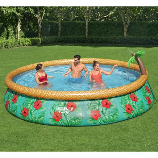 Bestway Juego de Piscina Inflable Paradise Palms Fast Set 457x84 cm