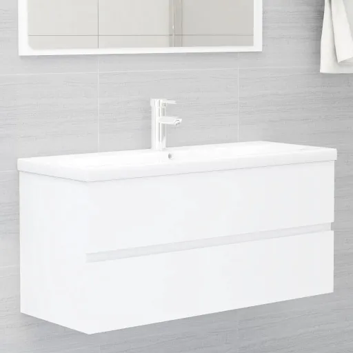 Armario Para Lavabo Madera Contrachapada Blanco 100x38,5x45 cm