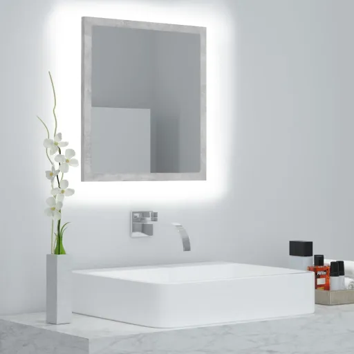 Espejo de Baño Acrílico Gris Hormigón 40x8,5x37 cm