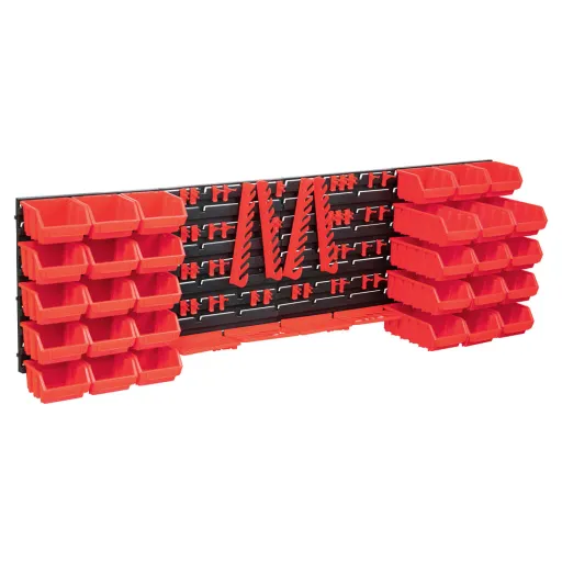 Kit de Cajas de Almacenaje 80 Pzas Paneles de Pared Rojo Negro