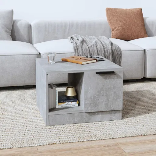 Mesa de Centro Madera de Ingeniería Gris Hormigón 50x50x36 cm