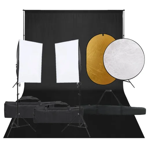 Kit de Estudio Fotográfico Con Set de Luces, Fondo y Reflector