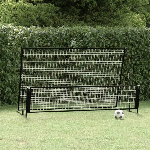 Portería de Fútbol Con Reboteador 2 en 1 Acero 202x104x120 cm