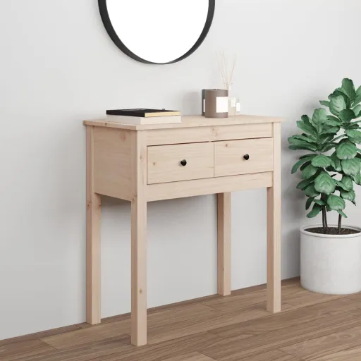 Mesa Consola Madera Maciza de Pino 70x35x75 cm