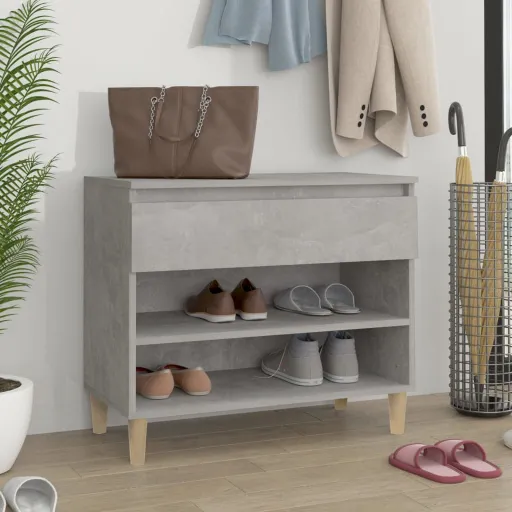 Mueble Zapatero Madera Contrachapada Gris Hormigón 70x36x60 cm