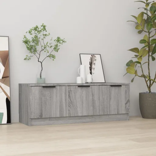 Mueble de TV Madera Contrachapada Gris Sonoma 102x35x36,5 cm