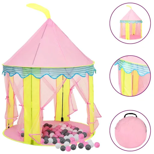 Tienda de Juegos Para Niños Con 250 Bolas Rosa 100x100x127 cm