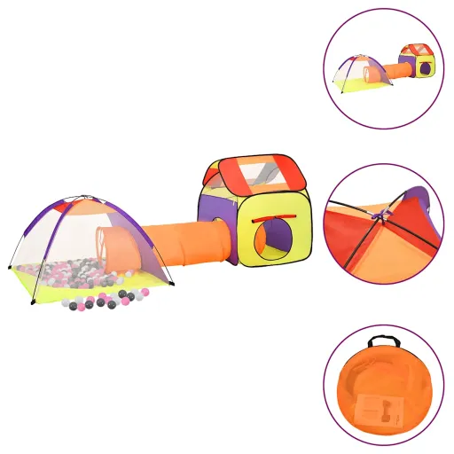 Tienda de Juego de Niños Con 250 Bolas Multicolor 338x123x111cm