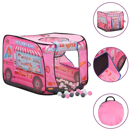 Tienda de Juegos Para Niños Con 250 Bolas Rosa 70x112x70 cm