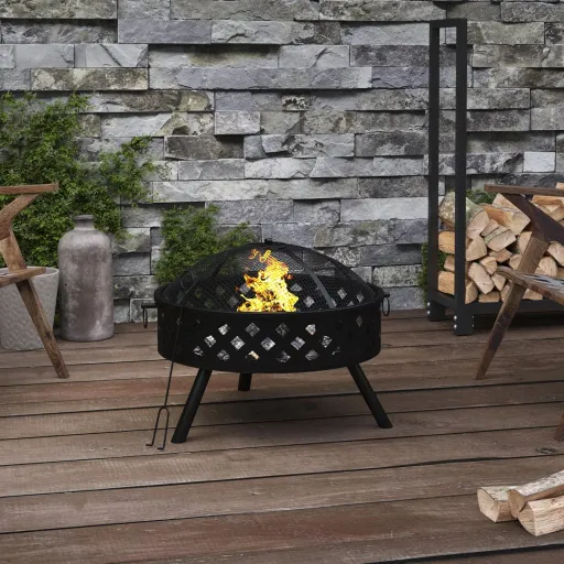 Brasero Con Atizador Acero XXL 58 cm