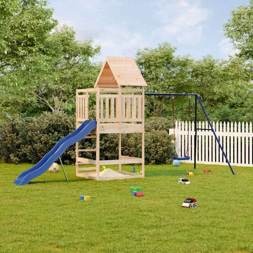 Parque Infantil de Exterior Madera Maciza de Pino