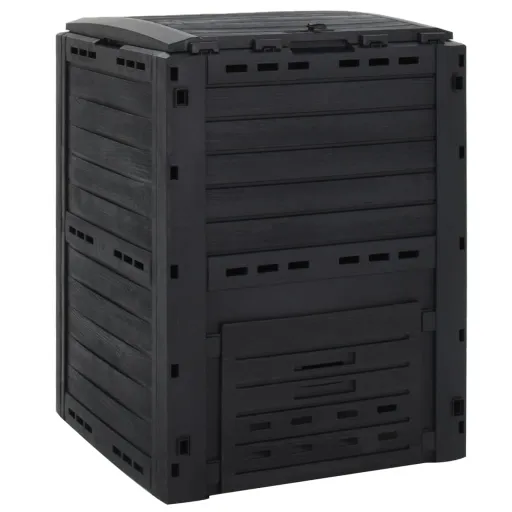 Compostador de Jardín Negro 280 L Polipropileno