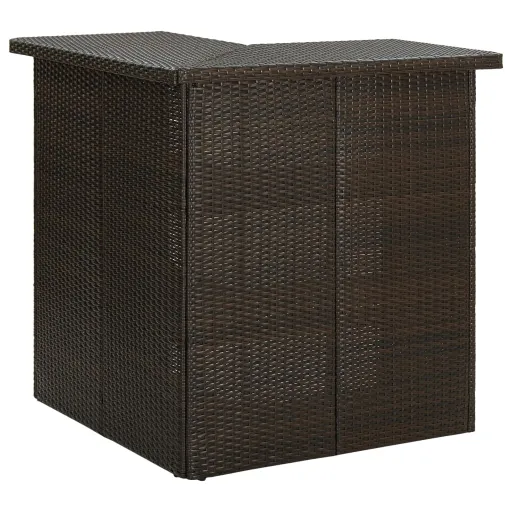 Mesa de Bar de Esquina Marrón Ratán Sintético 100x50x105 cm