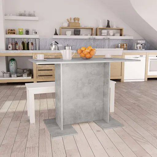 Mesa de Comedor de Madera Gris Hormigón 110x60x75 cm