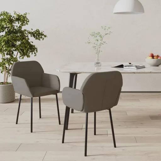 Sillas de Comedor 2 Unidades Terciopelo Gris Oscuro