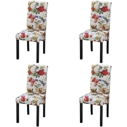 Sillas de Comedor 4 Unidades Tela Multicolor
