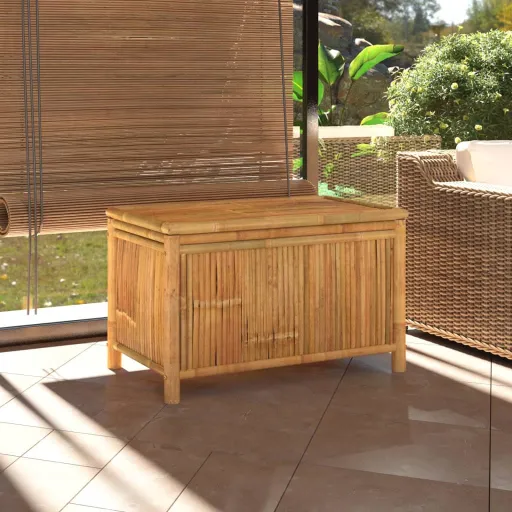 Caja de Almacenaje de Jardín Bambú 90x52x55 cm