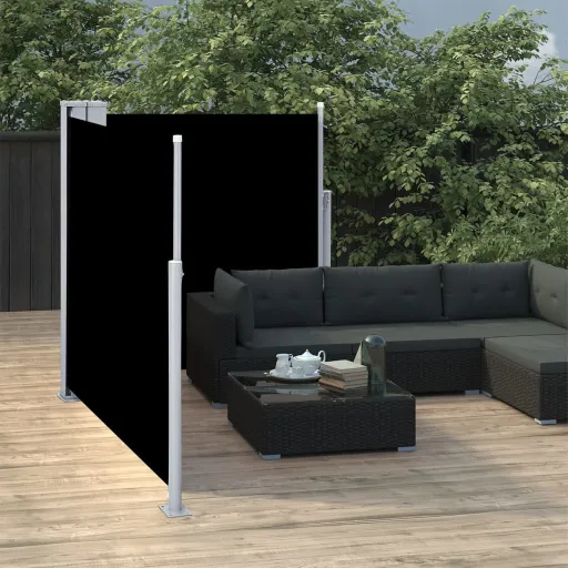 Toldo Lateral Retráctil Negro 100x600 cm