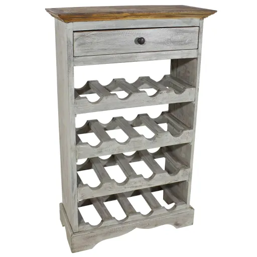 Botellero de Madera Maciza de Caoba 55x23x85 cm