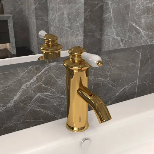 Grifo Para Lavabo de Baño Dorado 130x180 mm