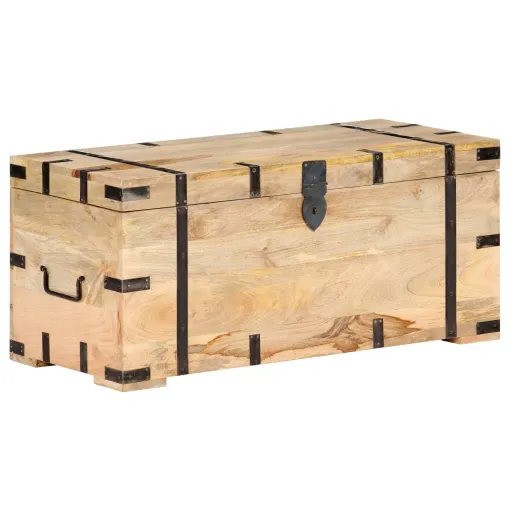 Baúl Madera Maciza de Mango 90x40x40 cm