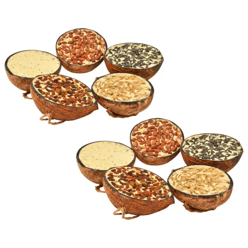 Comida Para Pájaros en Mitades de Cocos 10 Unidades 290 g