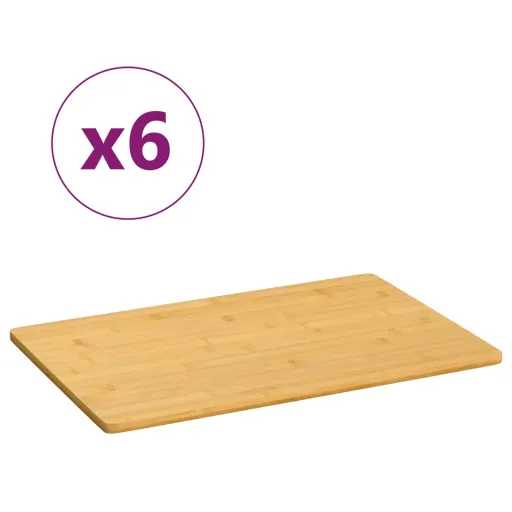 Platos de Desayuno 6 Uds Bambú 35x23x0,8 cm