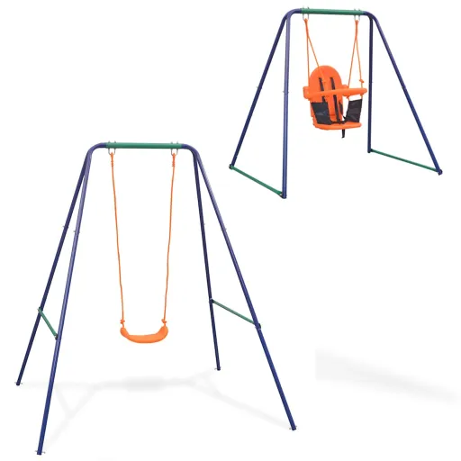 Columpio Individual y Columpio Para Niños 2 en 1 Naranja