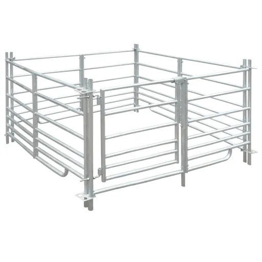 Corral Para Ovejas de 4 Paneles Acero Galvanizado 137x137x92 cm