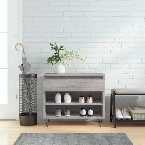 Mueble Zapatero Madera Contrachapada Gris Sonoma 70x36x60 cm