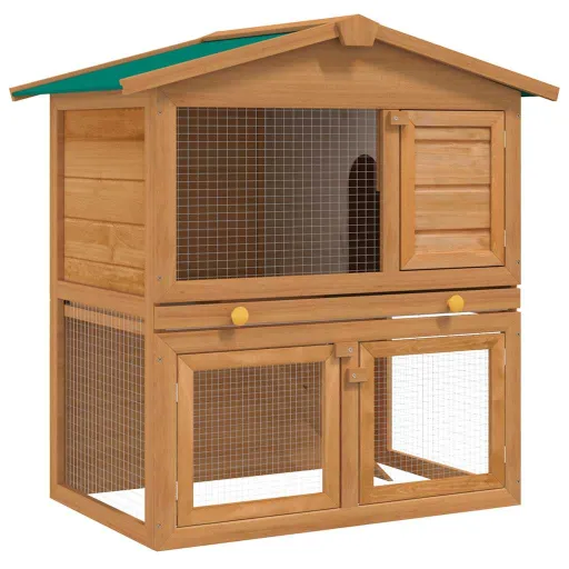 Casa de Animales Pequeños Jaula Conejera 3 Puertas Madera