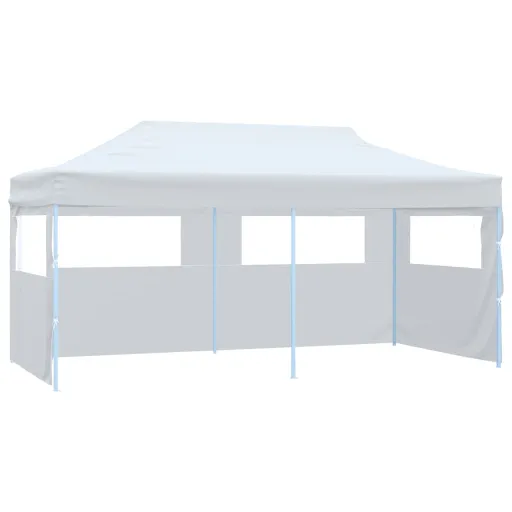 Carpa de Fiestas Plegable Paredes Laterales Acero Blanco 3x6 m