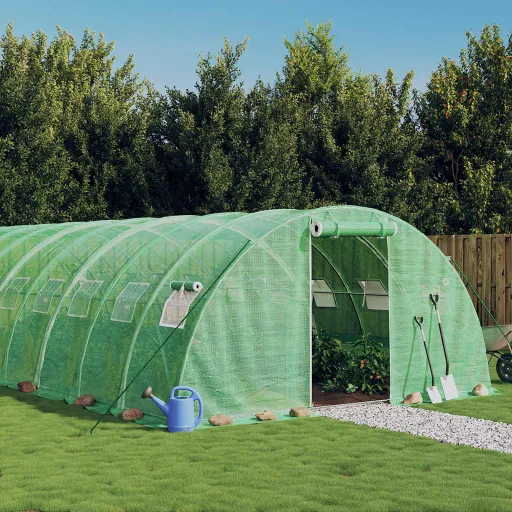 Invernadero Con Estructura de Acero Verde 48 m² 12x4x2 m