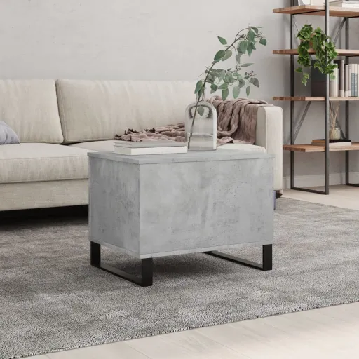 Mesa de Centro Madera Contrachapada Gris Hormigón 60x44,5x45 cm