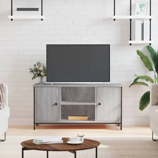 Mueble de TV Madera Contrachapada Gris Sonoma 100x40x50 cm