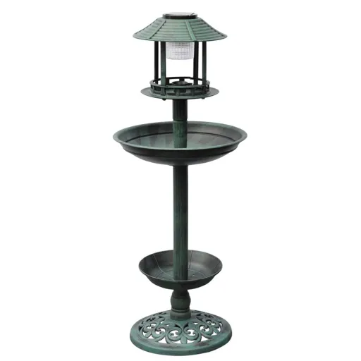 Bañera/Comedero Para Pájaros Con Luz Solar