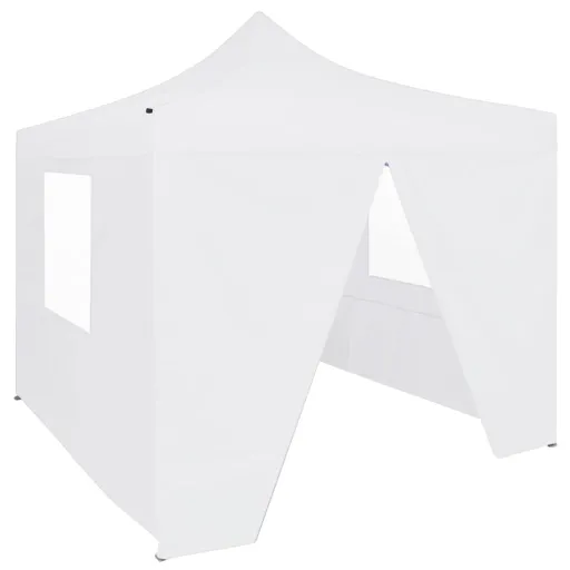 Carpa Plegable Profesional Con 4 Paredes Acero Blanco 3x3 m