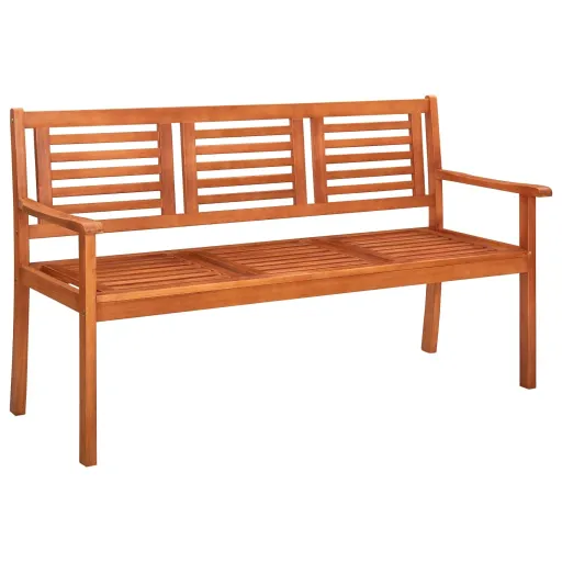 Banco de Jardín 3 Plazas Madera Maciza de Eucalipto 150 cm