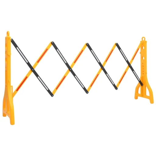 Barrera de Tráfico Plegable Amarillo y Negro 250x38x96 cm