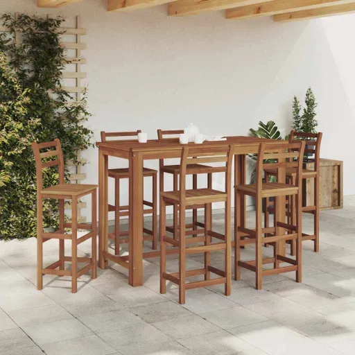 Mesa de Bar de Madera Maciza de Acacia 150x70x105 cm