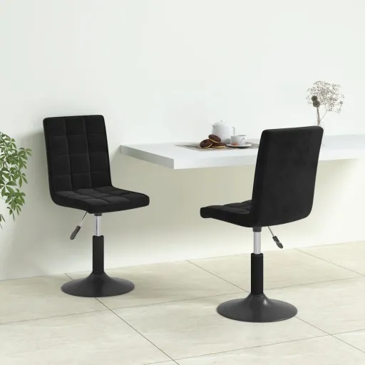 Sillas de Comedor Giratorias 2 Uds Terciopelo Negro