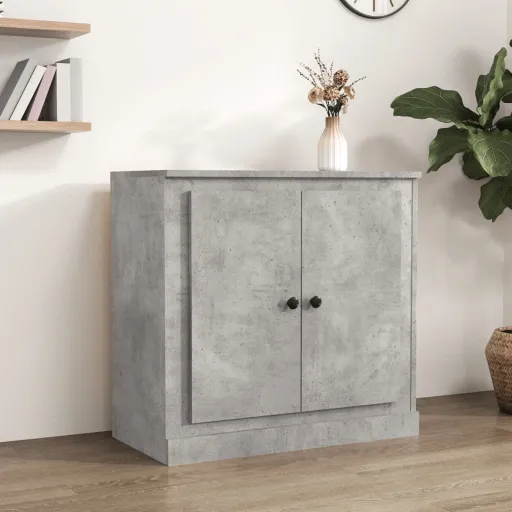 Aparador de Madera Contrachapada Gris Hormigón 70x35,5x67,5 cm