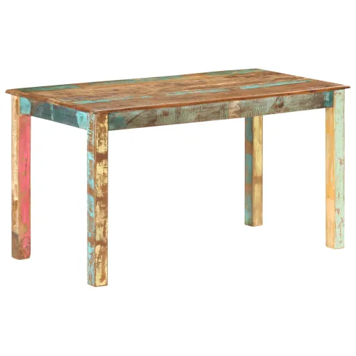 Mesa de Comedor de Madera Maciza Reciclada 140x70x76 cm