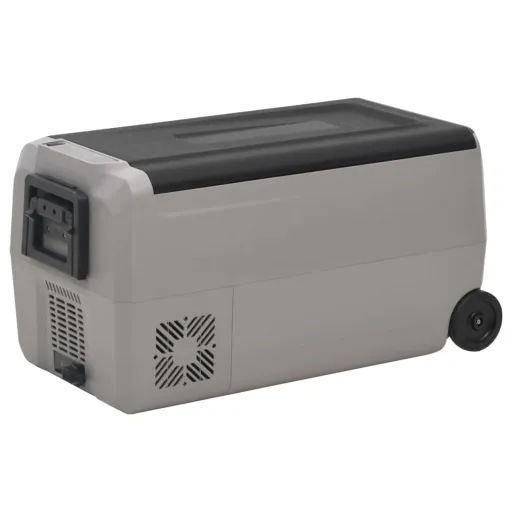 Nevera Con Ruedas y Asa PP Y PE Negro y Gris 50 L