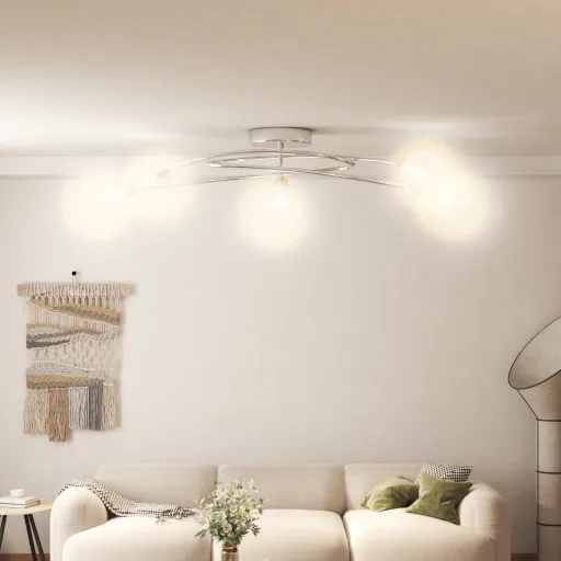 Lámpara de Techo Con Pantallas de Alambre 5 Bombillas LED G9