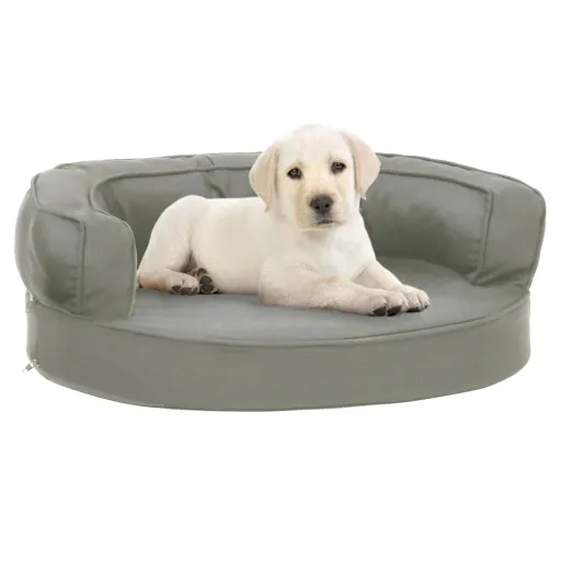 Colchón Para Cama de Perro Ergonómico Aspecto Lino Gris 60x42cm