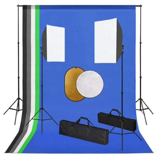 Kit de Estudio Fotográfico Con Luces, Fondo y Reflector