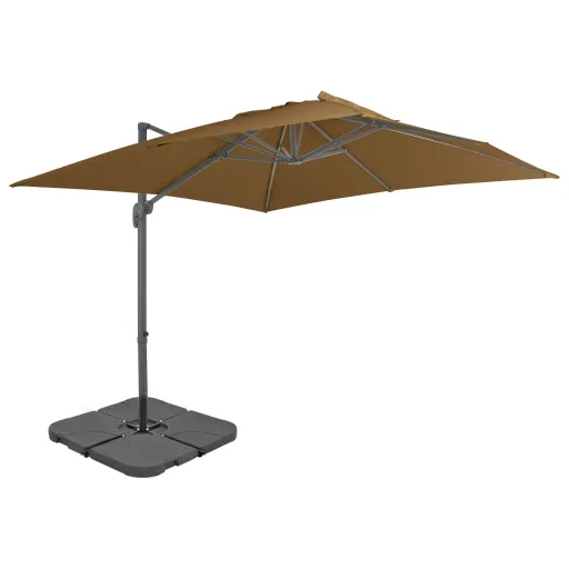Sombrilla de Jardín Con Base Portátil Gris Taupe