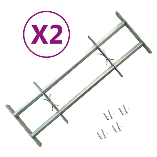Rejas de Seguridad de Ventana Ajustables 2 Uds 1000-1500 mm